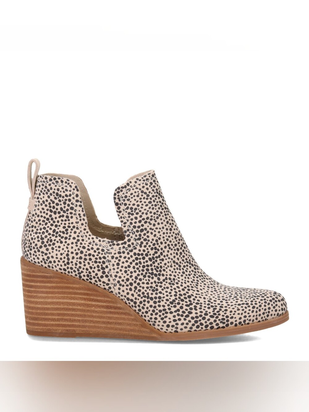 TOM'S Kallie Cutout Cheetah Print Wedge Booties
